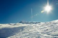 Sun and snow in the mountaines Royalty Free Stock Photo