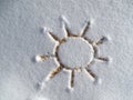 Sun and snow once a friend Royalty Free Stock Photo