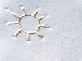 Sun and snow once a friend Royalty Free Stock Photo