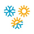 Sun and snowflake icons