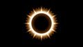 Sun Solar Eclipse Orange Fire Dark Background Vector Moon Design Space Science Glow Light Royalty Free Stock Photo