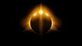 Sun Solar Eclipse Orange Fire Dark Background Vector Moon Design Space Science Glow Light Royalty Free Stock Photo