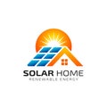 Sun solar energy logo design template. solar tech logo design