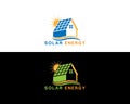 Sun solar energy logo design template Royalty Free Stock Photo