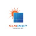 Sun solar energy logo design template. solar tech logo designsv