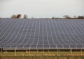 Sun Solar Industrial Plant with Fence and Horizon