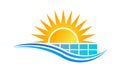 Sun and solar panel Logo