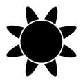 Sun solid icon. Stylized sun vector illustration isolated on white. Sunshine glyph style design, designed for web and