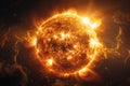 The sun from space, glowing and burning hot against a black background Royalty Free Stock Photo