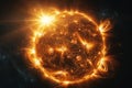 The sun from space, glowing and burning hot against a black background Royalty Free Stock Photo