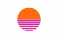 Sun space vintage grid sunset icon