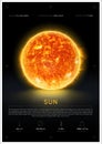 SUN Star. 3D illustration poster. Royalty Free Stock Photo