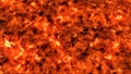 Sun star surface with solar flares, burning of sun animation 3D rendering Royalty Free Stock Photo