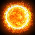 Sun and stars close up. Solar flares is a sudden flash of increased brightness on the Sun