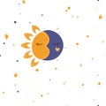 Sun, stars and moon. Vector illustration. Royalty Free Stock Photo