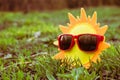 Sun summer sunglasses yellow concept,  colorful Royalty Free Stock Photo