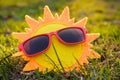 Sun summer sunglasses yellow concept,  reflection Royalty Free Stock Photo