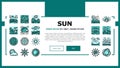 sun summer sunlight light landing header vector