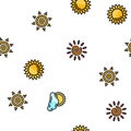 sun summer sunlight light vector seamless pattern