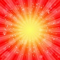 Sun Sunburst Pattern. Sunny abstract background. Sunbeam ray pattern sunburst background. Bright yellow, blue, red, orange, green Royalty Free Stock Photo