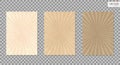 Sun sunburst texture vintage grungy beige abstract background set. Old brown paper in vintage retro style. Vector illustration Royalty Free Stock Photo