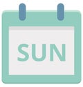 Sun, sunday Special Event day Vector icon that can be easily modified or edit. Royalty Free Stock Photo