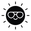 Sun with sunglasses icon, Summer sale related vector Royalty Free Stock Photo