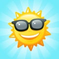 Sun with sunglasses Royalty Free Stock Photo