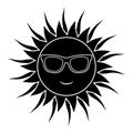 Sun with sunglasses Royalty Free Stock Photo