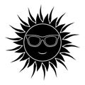 Sun with sunglasses Royalty Free Stock Photo