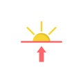 Sun sunrise icon. Simple line, outline vector of two color weather icons for ui and ux, website or mobile application Royalty Free Stock Photo