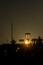 Sun At Sunset and Cityscape in a Torrid Day. Destin Beach, Florida