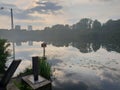 Sun sunset weather sea clouds. Refection summer Royalty Free Stock Photo