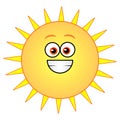 Sun Sunshine Bright Character Cartoon Rays Face Smiling Yellow Orange Red