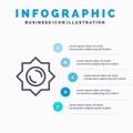 Sun, Sunshine, Greece Line icon with 5 steps presentation infographics Background