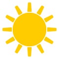 Sun and Sunshine symbol vector on a white isolated background