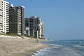 Sun surf, sand and condos on Singer Island Beach Royalty Free Stock Photo