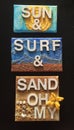 Sun, Surf & Sand Wall Hanging Royalty Free Stock Photo