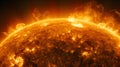 Sun surface, molten gases burning with exposions