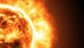 Sun surface with solar flares. Abstract scientific background Royalty Free Stock Photo