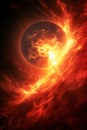 Sun surface with solar flares. Ai generative Royalty Free Stock Photo