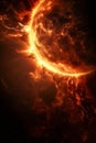 Sun surface with solar flares. Ai generative Royalty Free Stock Photo