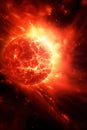 Sun surface with solar flares. Ai generative Royalty Free Stock Photo