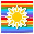 Sun symbol icon design on a colorful background Royalty Free Stock Photo