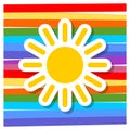 Sun symbol icon design on a colorful background Royalty Free Stock Photo