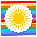 Sun symbol icon design on a colorful background Royalty Free Stock Photo