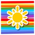 Sun symbol icon design on a colorful background Royalty Free Stock Photo