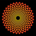 Sun symbol made of Fibonacci pattern, Sacred Geometry