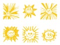 Sun symbols set. Royalty Free Stock Photo