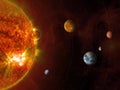 Sun and Terrestrial planets Royalty Free Stock Photo